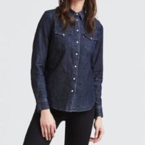 LEVIS PEARL BUTTON UP DENIM SHIRT